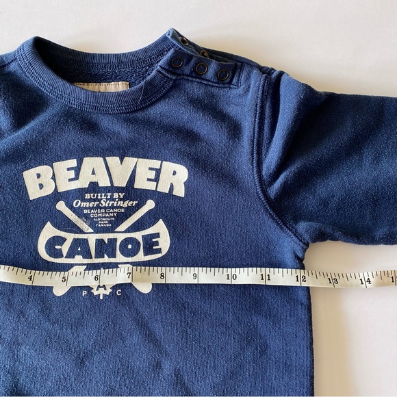 BEAVER CANOE 3T Dark Blue Toddler Graphic Long Sleeve Sweatshirt Snap Neckline - Picture 9 of 10